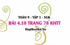 Bài 4.10 trang 78 Toán 9 tập 1 Kết nối tri thức